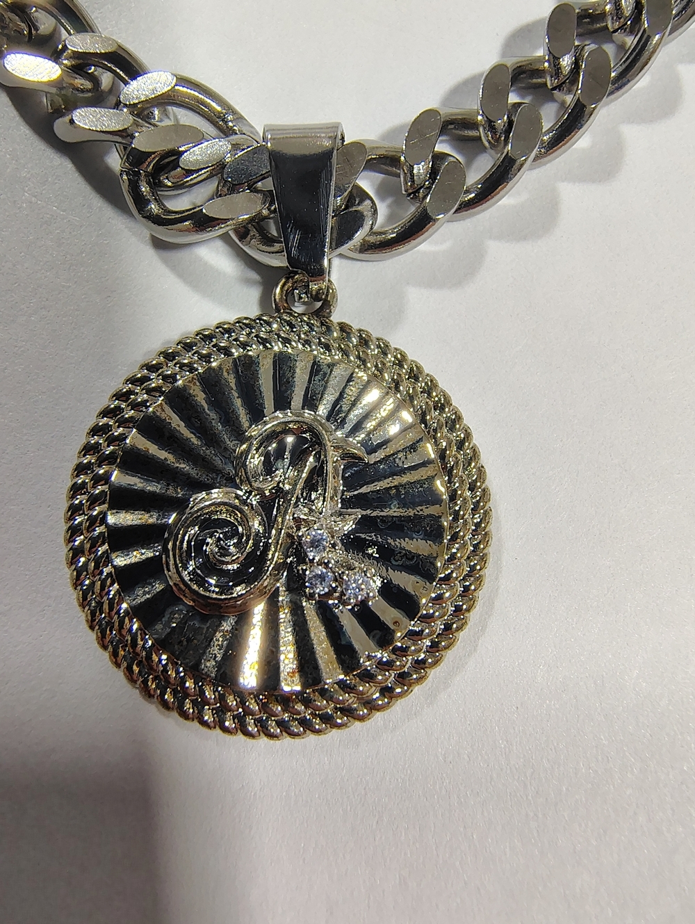 Set of 2 18 & 20 Inch Stainless Steel and Cubic Zirconia Initial A Necklaces